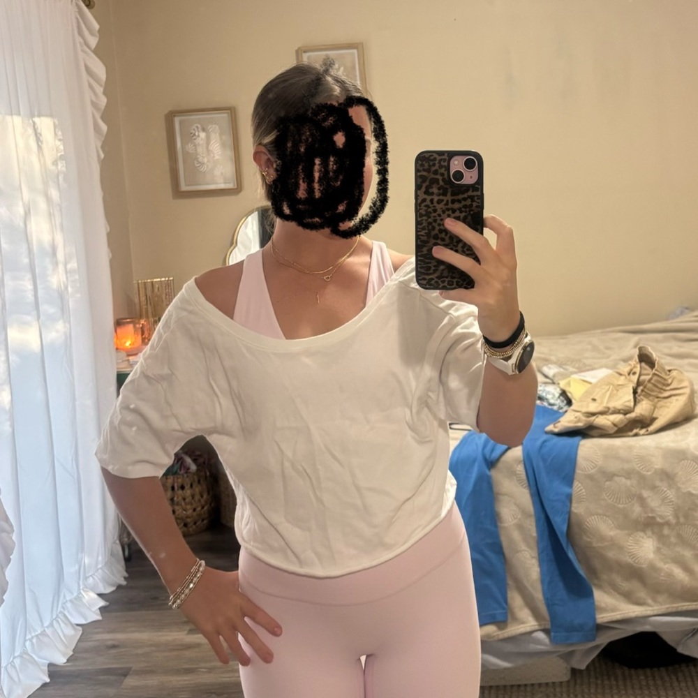 Aerie off the shoulder cropped t shirt